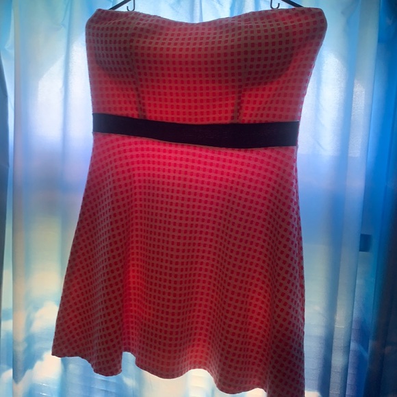 BONGO Tops - Bongo pink & white checkered strapless top Sz XL